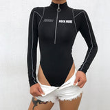 LONG SLEEVE FITNESS BODYSUIT - Crazecabin