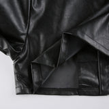 PUNK SYLE PU LEATHER CROPPED JACKET