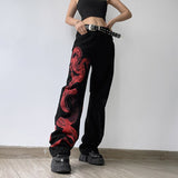 DRAGON PRINTED BAGGY JEANS