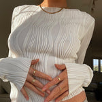 LONG SLEEVE CROP T-SHIRT TANKTOP AND SKIRT