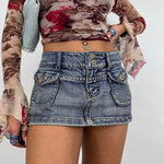 VINTAGE DENIM MINI SKIRT