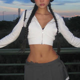 LONG SLEEVE CROPPED HOODIE