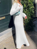 V NECK KNITTED MAXI DRESS