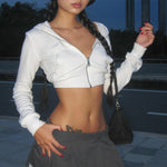 LONG SLEEVE CROPPED HOODIE