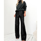 HIGH WAIST SHINY TROUSERS