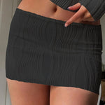 LONG SLEEVE CROP T-SHIRT TANKTOP AND SKIRT
