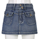 VINTAGE DENIM MINI SKIRT