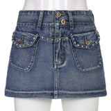 VINTAGE DENIM MINI SKIRT