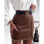 ELEGANT PU LEATHER SKIRT - Crazecabin