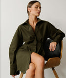 LONG SLEEVE PLEATED ELEGANT DRESS