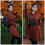 LONG SLEEVE PLEATED ELEGANT DRESS