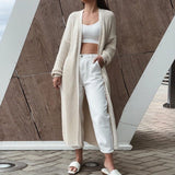 KNITTED LONG CASUAL CARDIGAN - Crazecabin