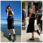 HIGH WAIST SATIN LONG SKIRT