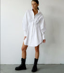 LONG SLEEVE PLEATED ELEGANT DRESS