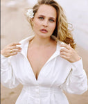LONG SLEEVE PLEATED ELEGANT DRESS
