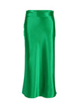 HIGH WAIST SATIN LONG SKIRT