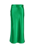 HIGH WAIST SATIN LONG SKIRT