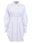 LONG SLEEVE PLEATED ELEGANT DRESS