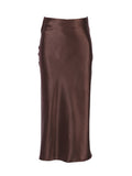 HIGH WAIST SATIN LONG SKIRT
