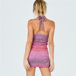 V NECK KNITTED SUMMER DRESS