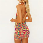 V NECK KNITTED SUMMER DRESS