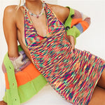 V NECK KNITTED SUMMER DRESS