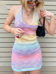 V NECK KNITTED SUMMER DRESS