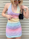 V NECK KNITTED SUMMER DRESS