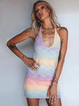 V NECK KNITTED SUMMER DRESS