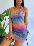 V NECK KNITTED SUMMER DRESS