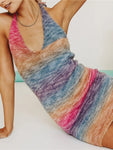 V NECK KNITTED SUMMER DRESS