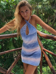 V NECK KNITTED SUMMER DRESS